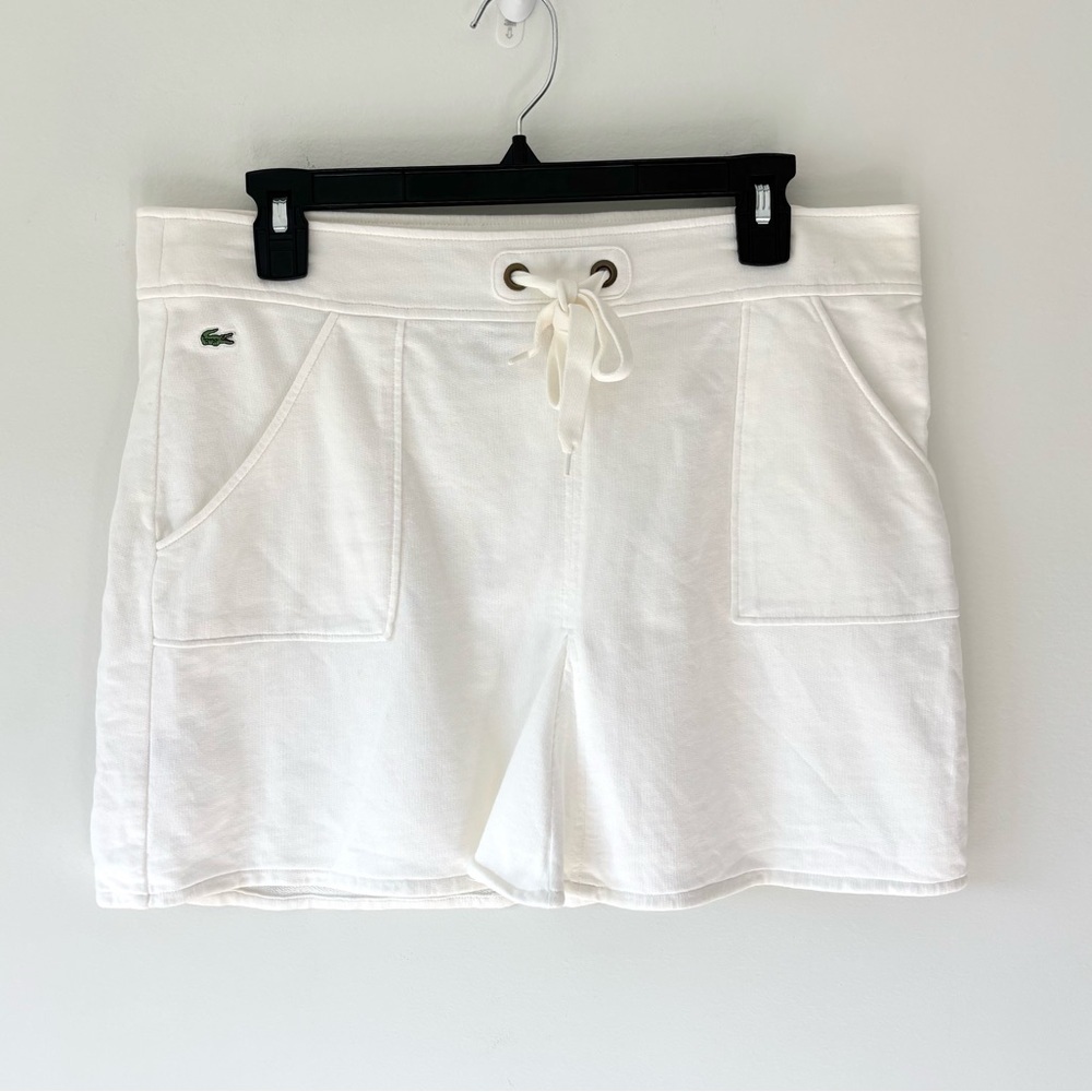 Lacoste White Athletic Cotton Mini Skirt Activewear Golf Tennis Preppy